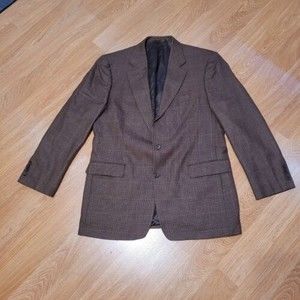 Brooks Brothers 346 Men's 100% Wool Brown Blazer Sport Coat Jacket Size 44L